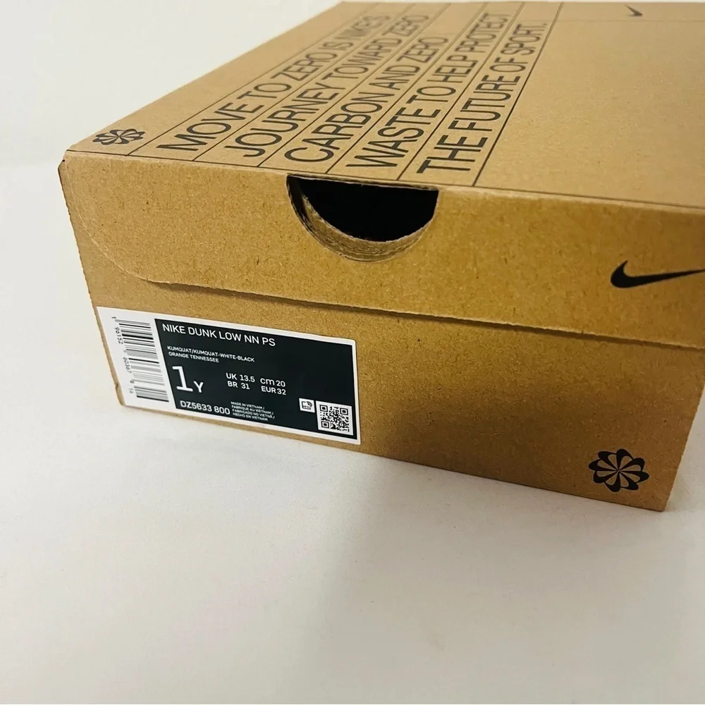 Nike Dunk Low Next Nature PS 1Y Kumquat Tiger Stripes DZ5633-800 EUC In Box